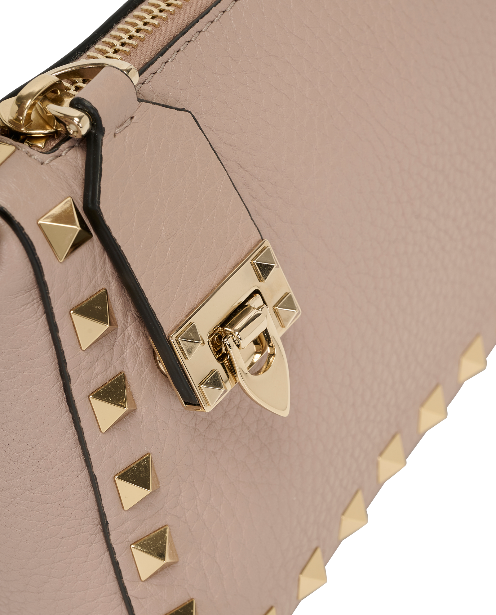 Small Rockstud Shoulder Bag, &pound;495, Handbags, Pink, Leather, Other view